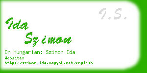 ida szimon business card